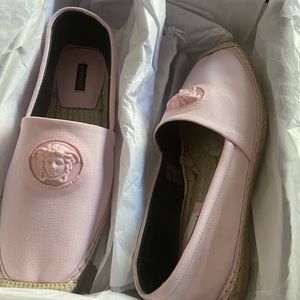 Brand new light pink Versace espadrilles. 38.5